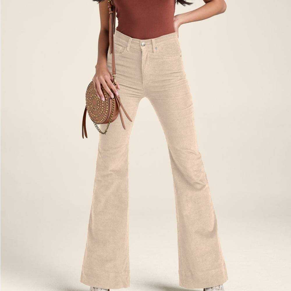 Women's Tan Boot Cut Flare Pants